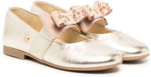 ANDANINES Ballerina's met strikdetail Goud
