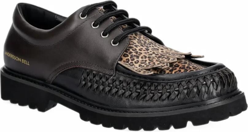 Andersson Bell leopard-print braided lace-up shoes Bruin - Foto 3