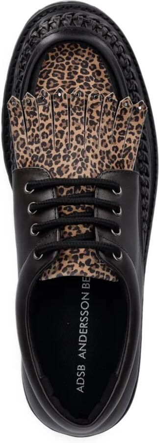 Andersson Bell leopard-print braided lace-up shoes Bruin - Foto 4