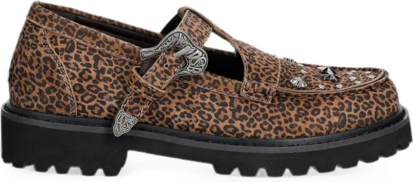 Andersson Bell Loafers met luipaard-print en studs Bruin