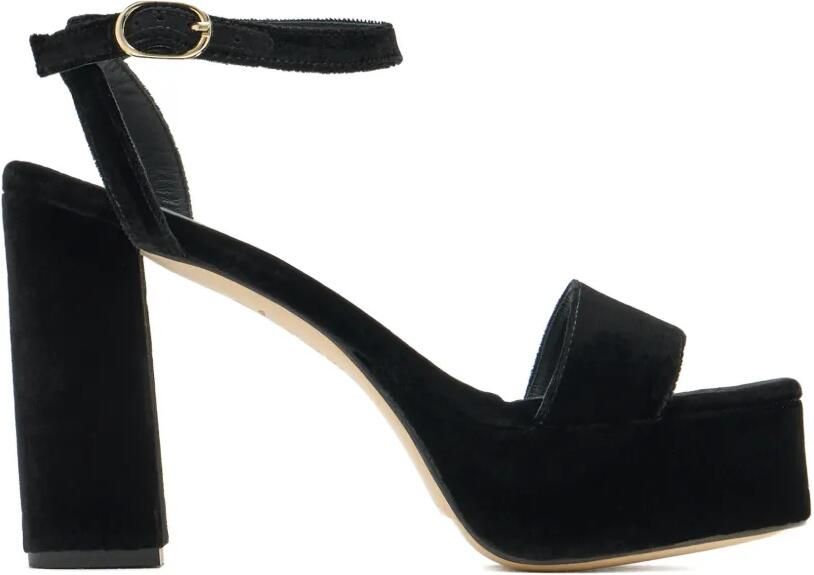Andrea Gomez Sandalen met plateauzool Zwart