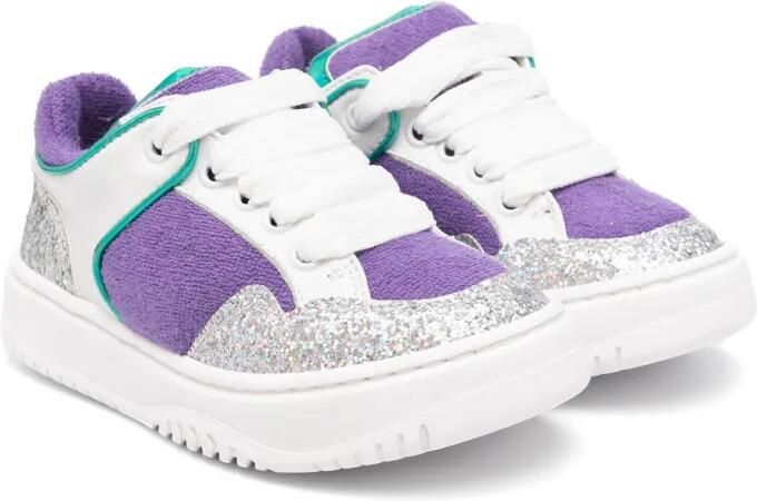 Andrea Montelpare Sneakers met glitter van badstof Paars