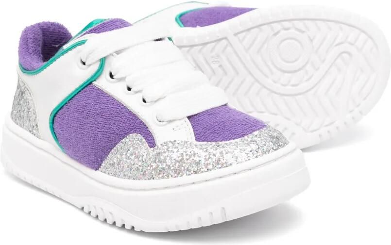 Andrea Montelpare Sneakers met glitter van badstof Paars - Foto 3