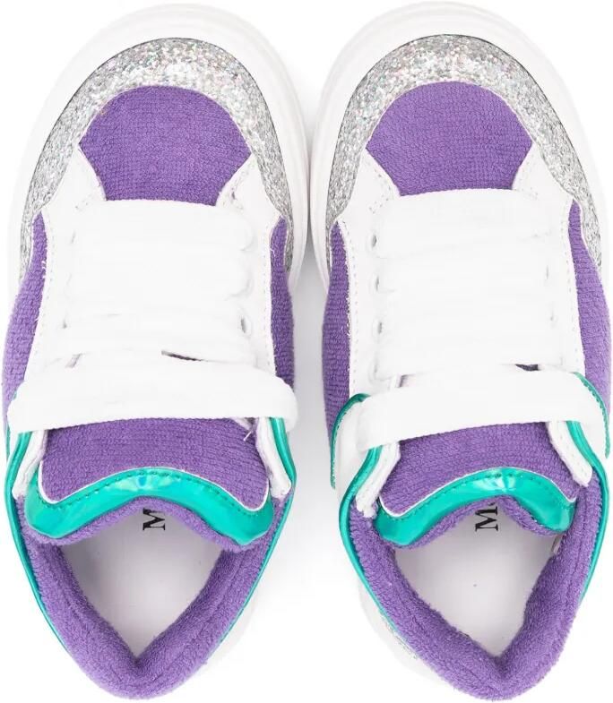 Andrea Montelpare Sneakers met glitter van badstof Paars - Foto 2