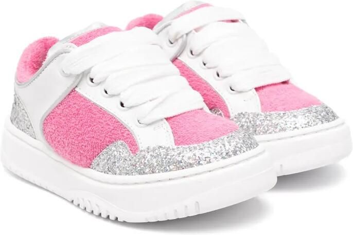Andrea Montelpare Sneakers met glitter van badstof Roze