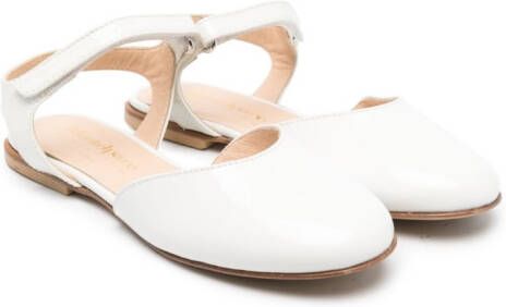 Andrea Montelpare Ballerina's met klittenband Wit