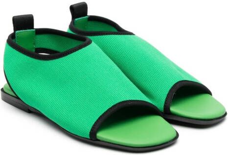 Andrea Montelpare Sandalen met contrasterende afwerking Groen