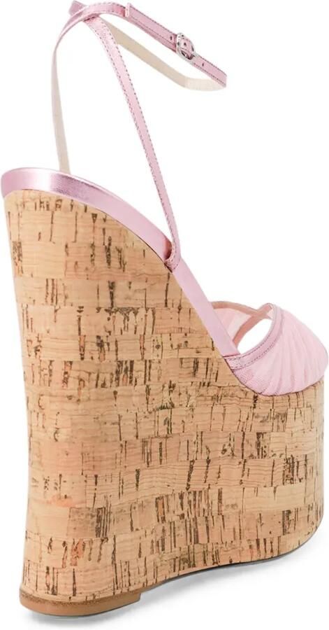 Andrea Wazen 150 mm Bardot sandalen met sleehak van kurk Roze - Foto 4