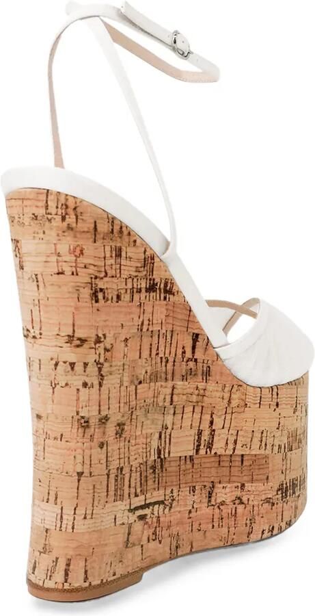 Andrea Wazen 150 mm Bardot sandalen met sleehak Wit - Foto 4
