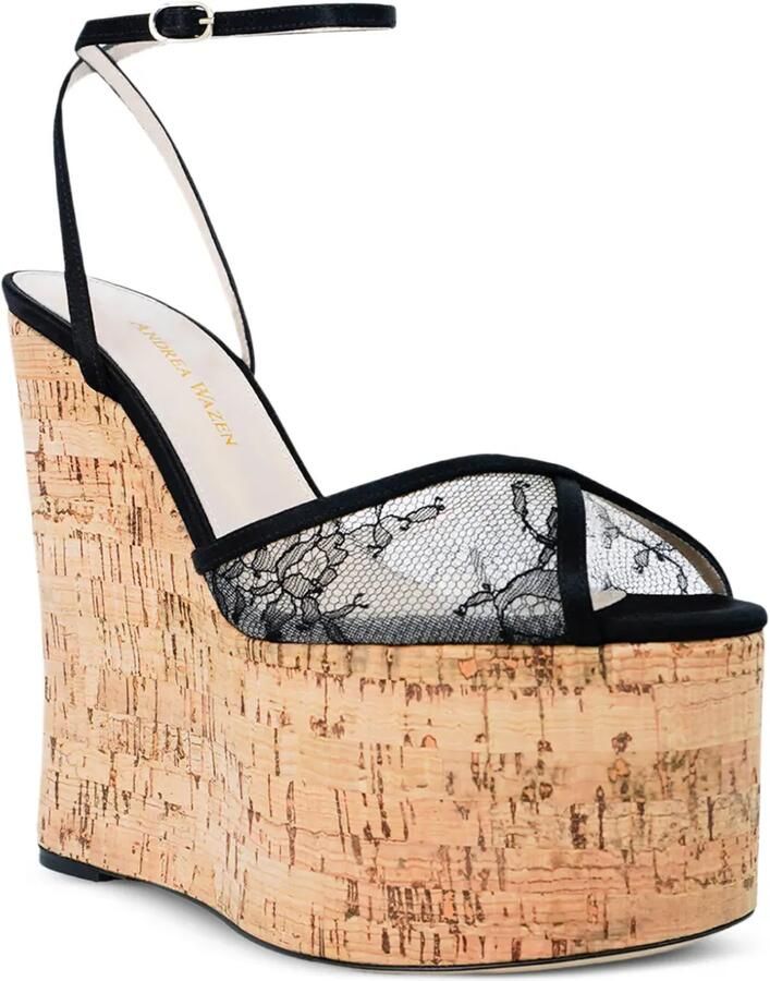 Andrea Wazen 150 mm Bardot sandalen met sleehak Zwart - Foto 2