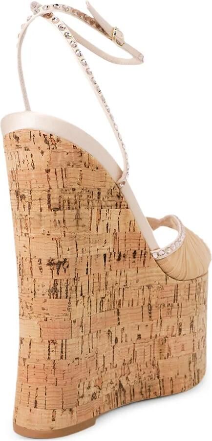 Andrea Wazen 150 mm Bardot sandalen verfraaid met kristallen Beige - Foto 4