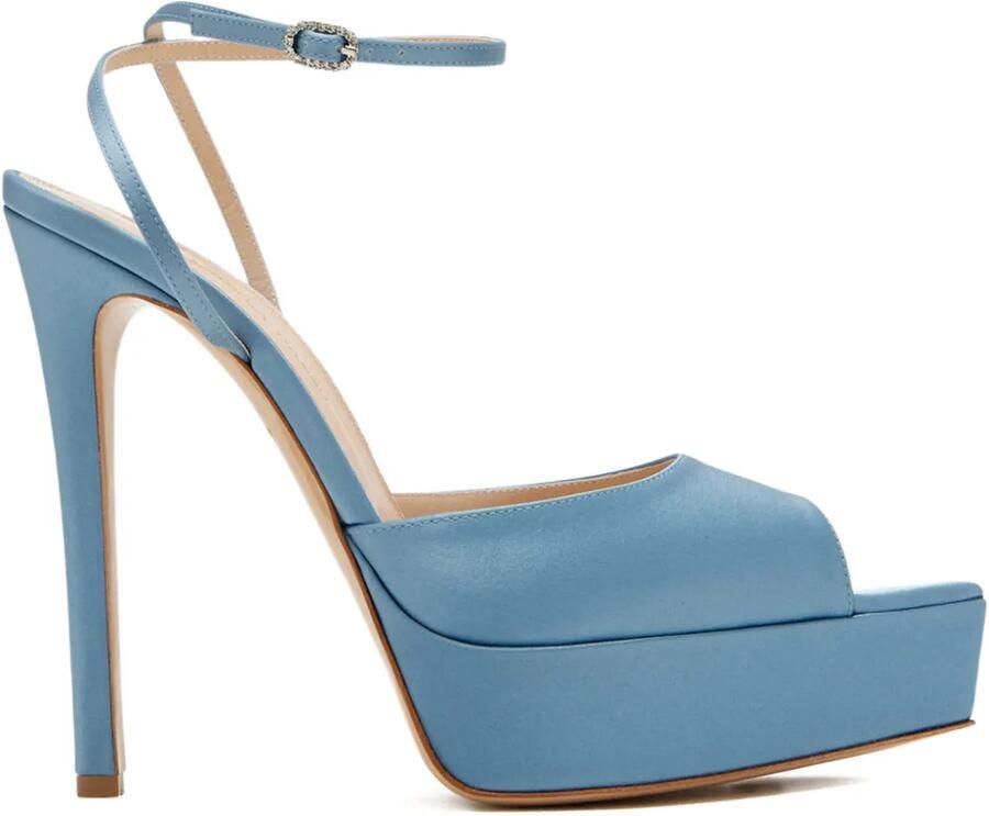 Andrea Wazen Andrea sandalen met plateauzool Blauw