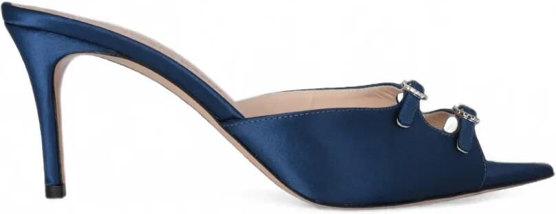Andrea Wazen Carol satijnen sandalen met gespdetail Blauw