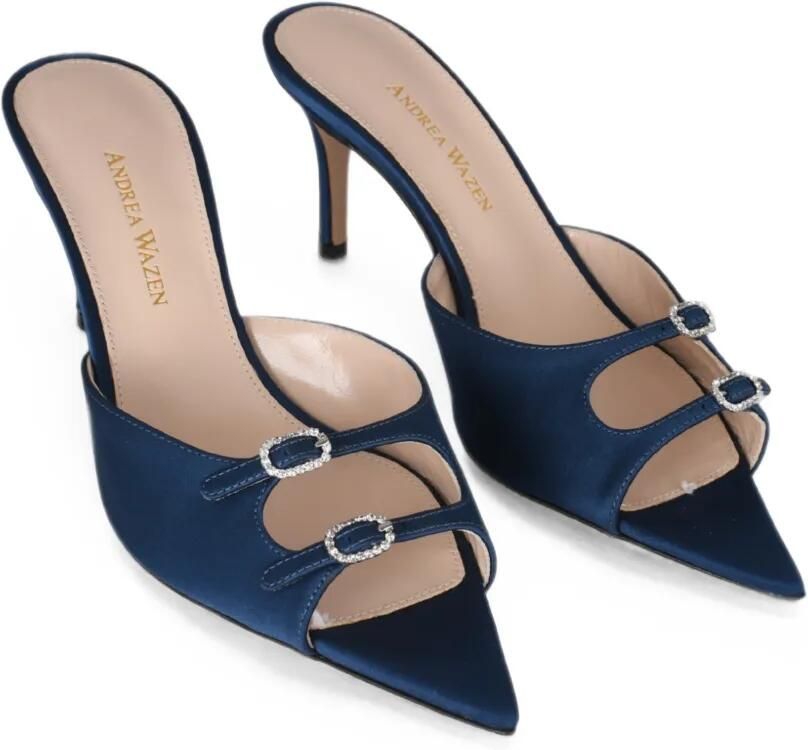 Andrea Wazen Carol satijnen sandalen met gespdetail Blauw - Foto 2