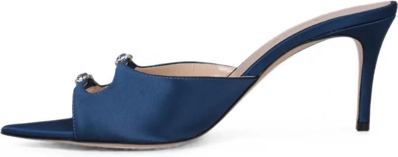 Andrea Wazen Carol satijnen sandalen met gespdetail Blauw - Foto 5