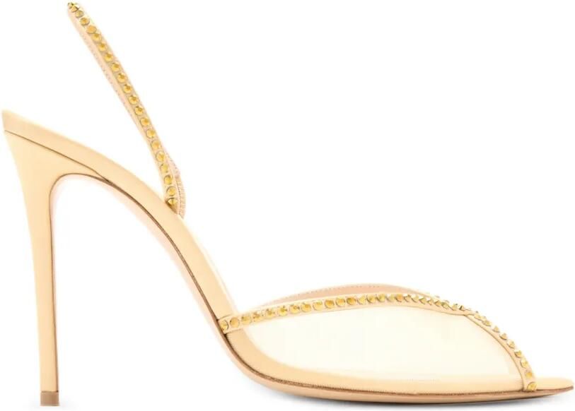 Andrea Wazen Katy mesh sandalen Beige