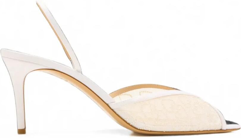 Andrea Wazen Katy mesh slingback sandalen Wit