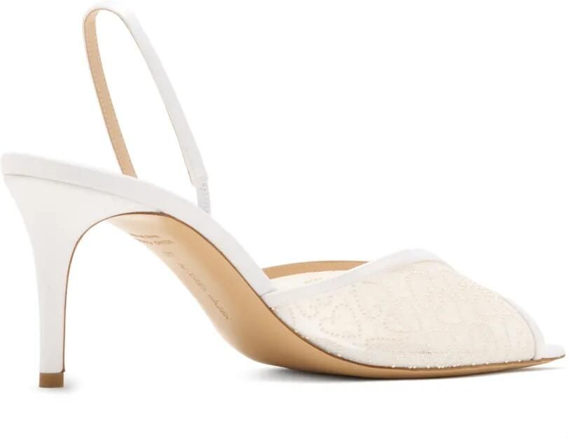 Andrea Wazen Katy mesh slingback sandalen Wit - Foto 4
