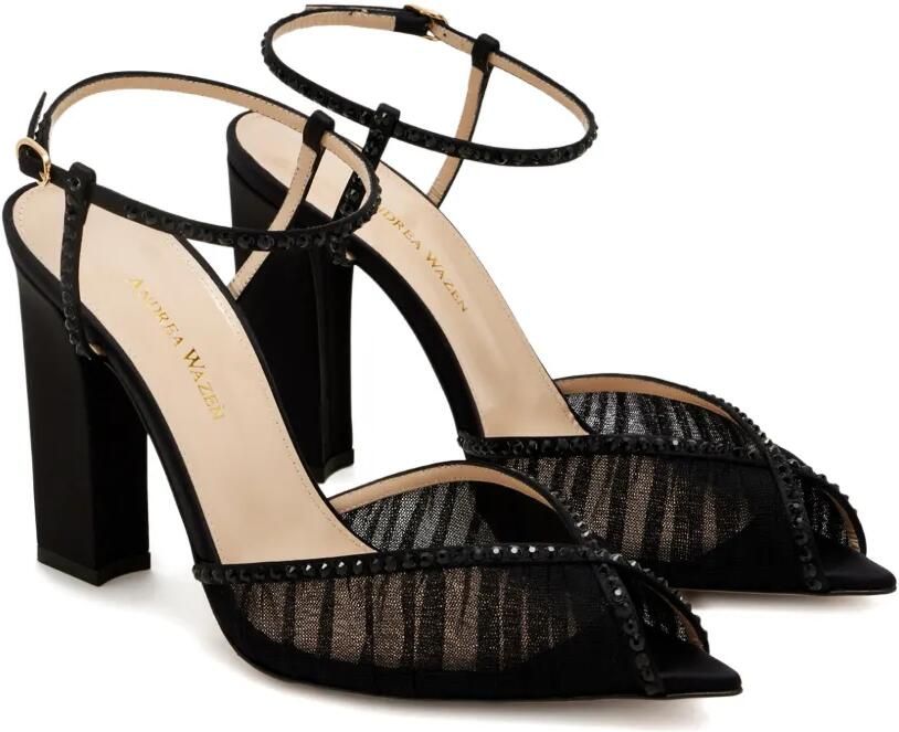 Andrea Wazen Katy verfraaide sandalen met blokhak Zwart - Foto 3