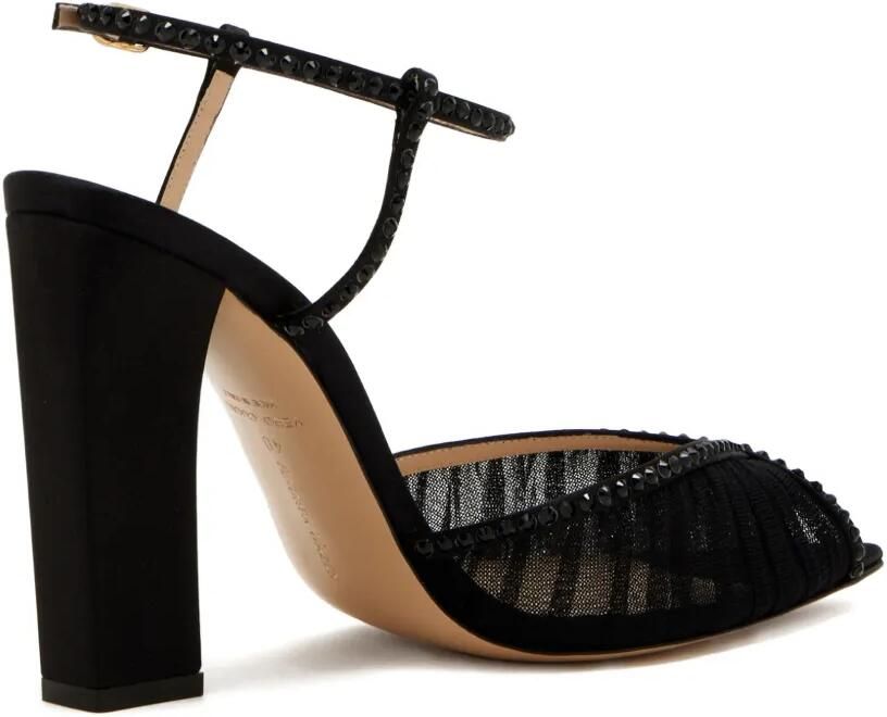Andrea Wazen Katy verfraaide sandalen met blokhak Zwart - Foto 4