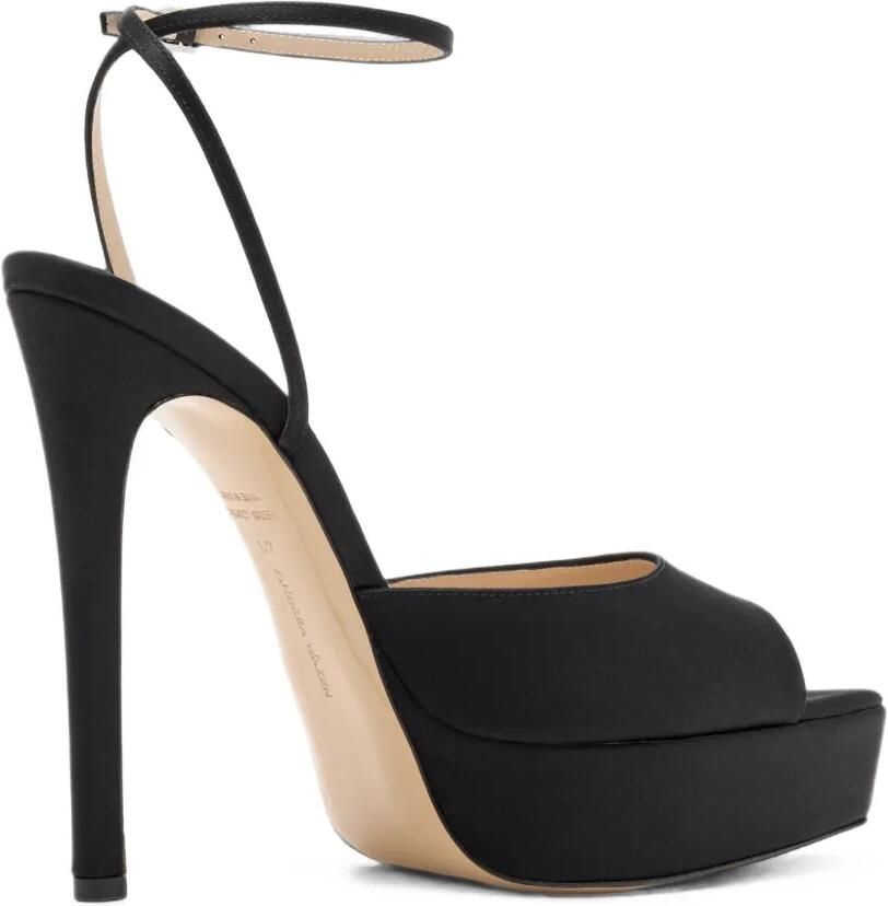 Andrea Wazen Loulou Crystal sandalen met plateauzool Zwart - Foto 2