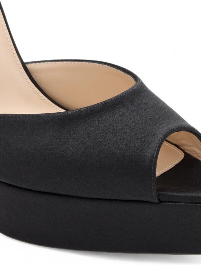 Andrea Wazen Loulou Crystal sandalen met plateauzool Zwart - Foto 4