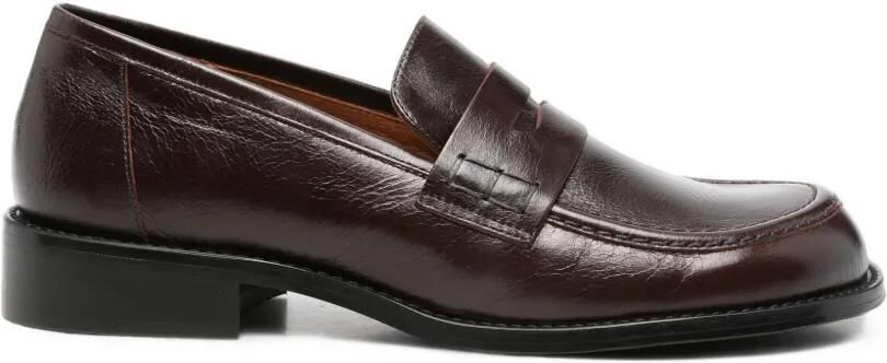ANGEL ALARCON Leren loafers Bruin