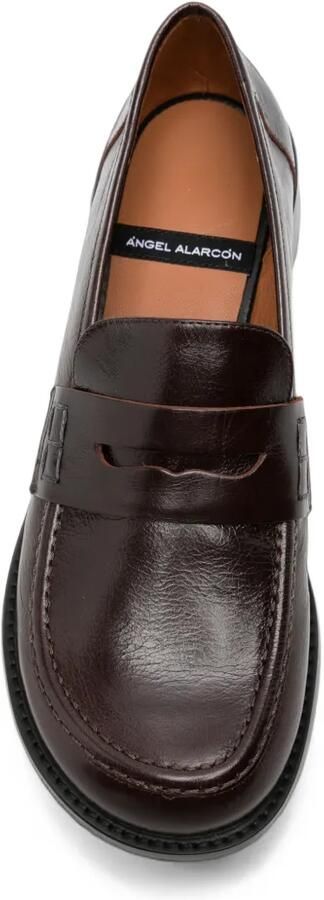 ANGEL ALARCON Leren loafers Bruin - Foto 3