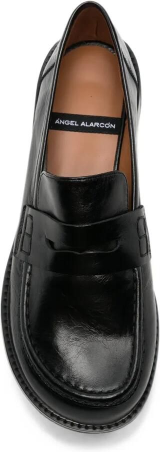 ANGEL ALARCON Leren loafers Zwart - Foto 4