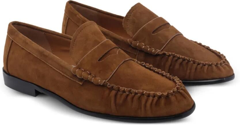 ANGEL ALARCON penny-slot suede loafers Bruin - Foto 4