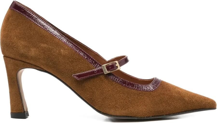 ANGEL ALARCON Pumps met gesp en puntige neus Bruin