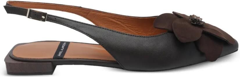 ANGEL ALARCON Pumps met puntige neus en bloemen Bruin