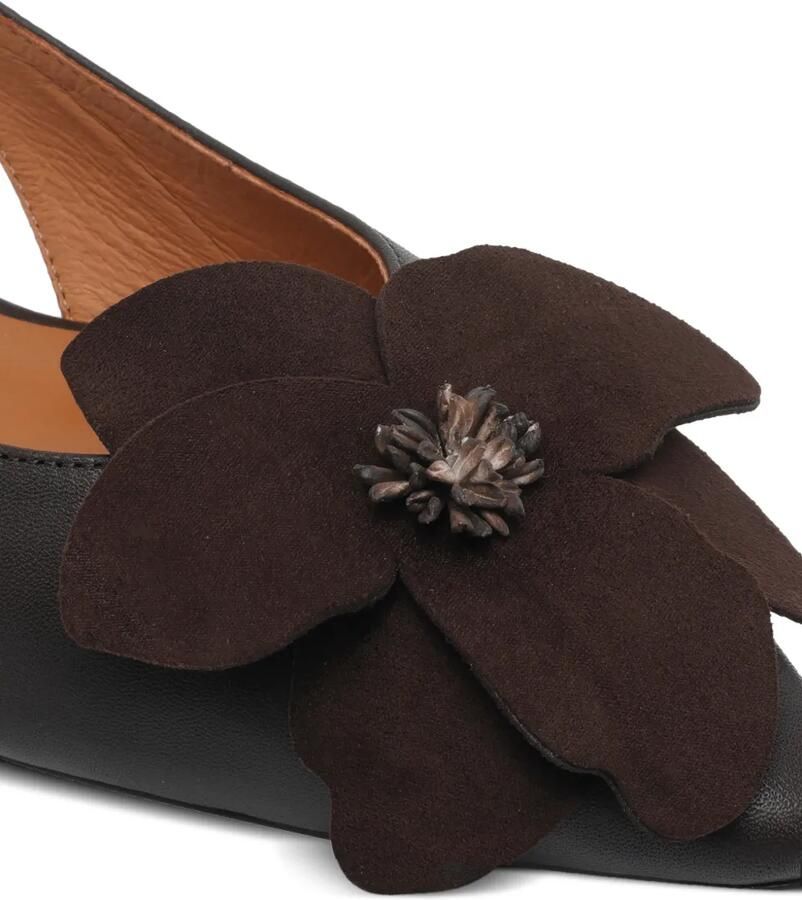 ANGEL ALARCON Pumps met puntige neus en bloemen Bruin - Foto 2