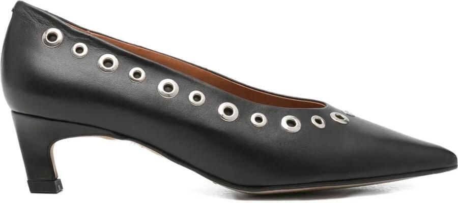 ANGEL ALARCON Pumps met puntige neus en ringlets Zwart