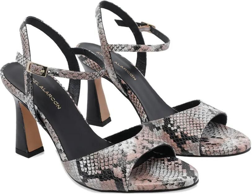ANGEL ALARCON Sandalen met slangenleer-effect en gespsluiting Roze