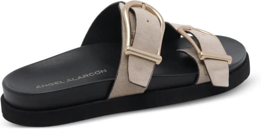 ANGEL ALARCON Suède sandalen met gespsluiting Beige - Foto 3