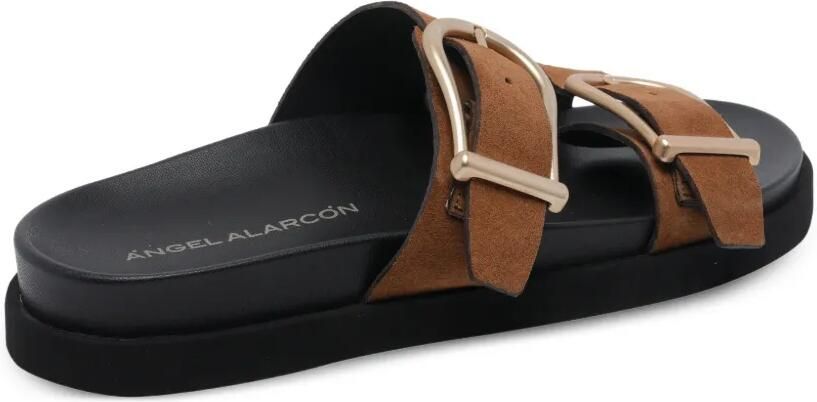 ANGEL ALARCON Suède sandalen met gespsluiting Bruin - Foto 4