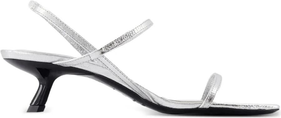 ANINE BING Hilda leren pumps met enkelbandje Zilver