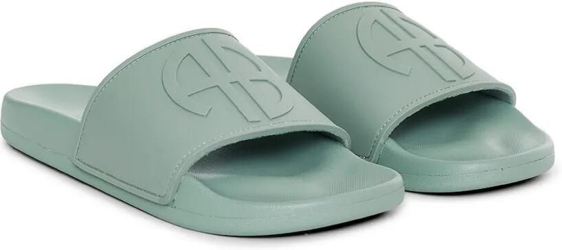 ANINE BING Isla slippers met logo reliëf Groen - Foto 4