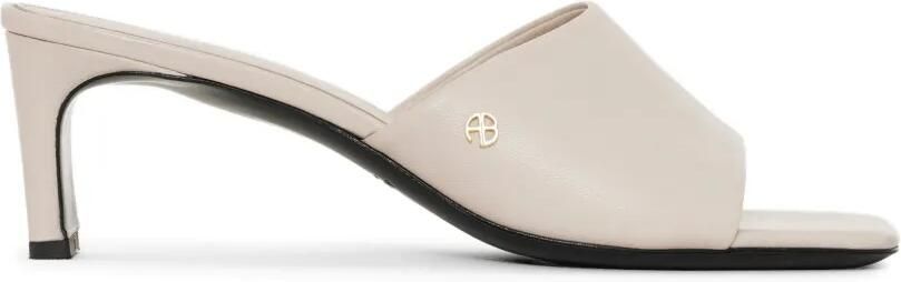 ANINE BING Jayden muiltjes met logodetail Beige