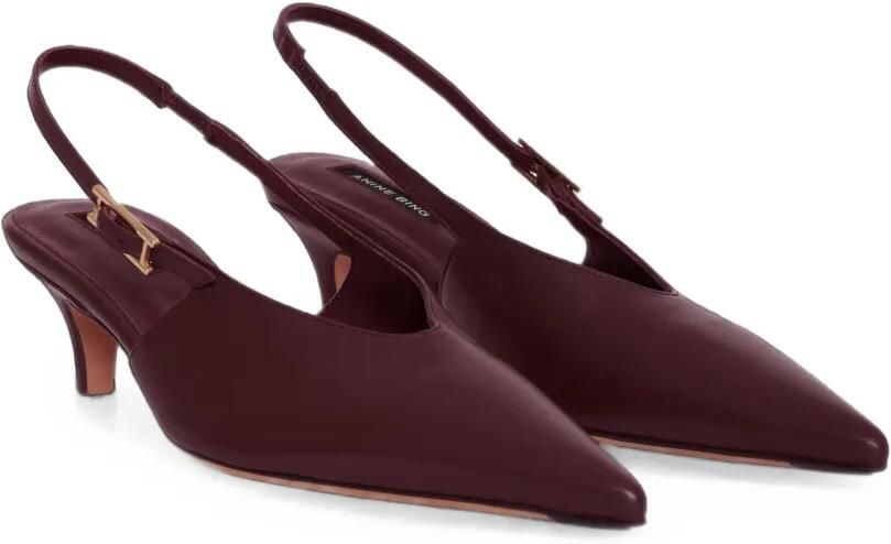ANINE BING Nelly slingback pumps met gesp Rood - Foto 5
