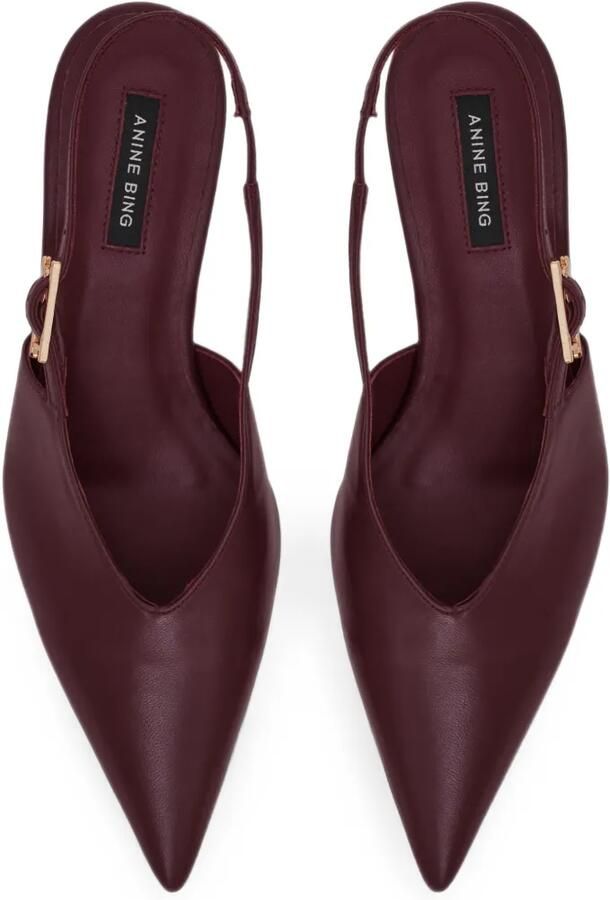ANINE BING Nelly slingback pumps met gesp Rood - Foto 3