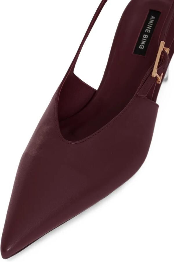ANINE BING Nelly slingback pumps met gesp Rood - Foto 4