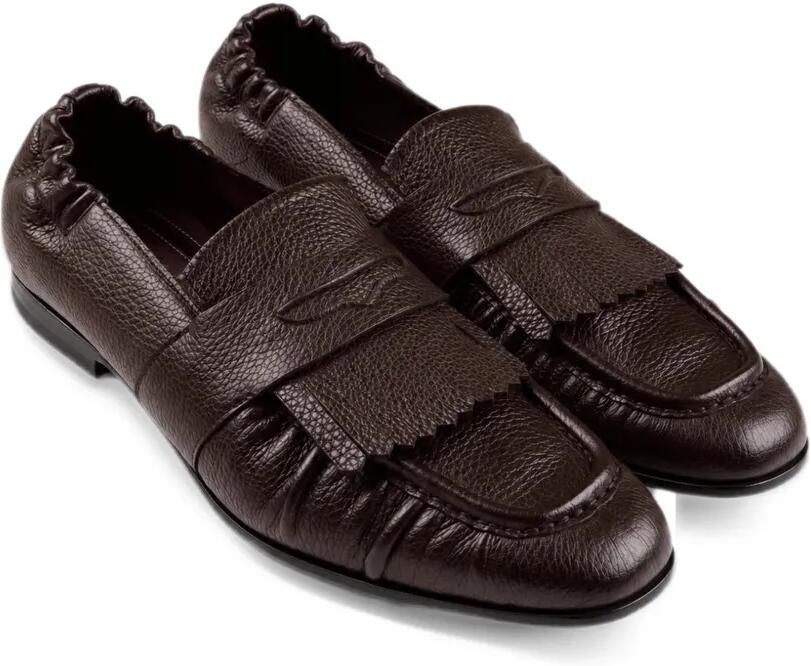 ANIPS fringe-detail pebbled loafers Bruin