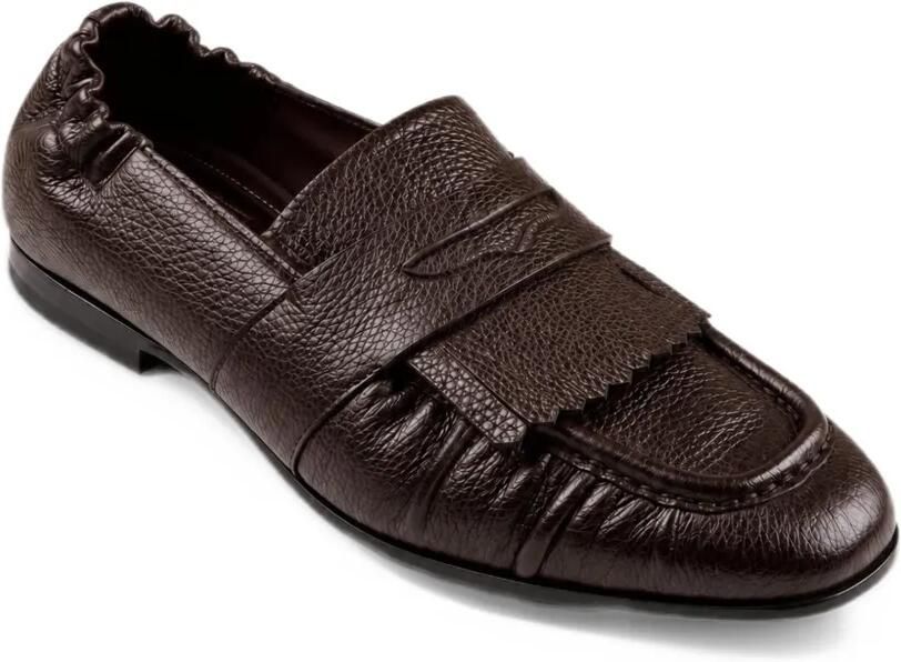 ANIPS fringe-detail pebbled loafers Bruin - Foto 2