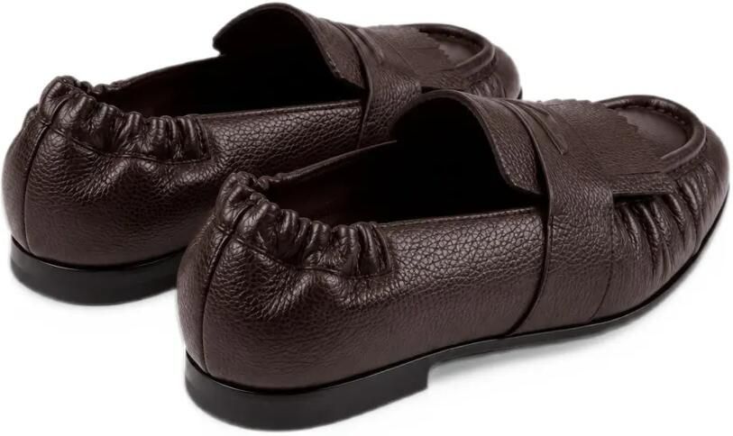 ANIPS fringe-detail pebbled loafers Bruin - Foto 3