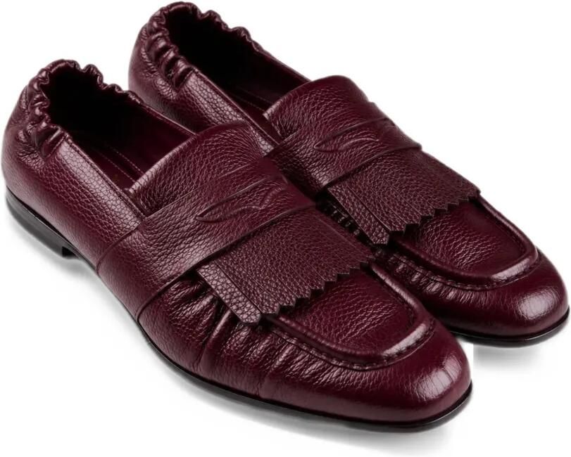 ANIPS x Lidford fringe-detail pebbled leather loafers Rood - Foto 3