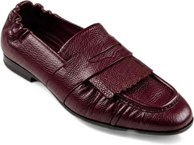 ANIPS x Lidford fringe-detail pebbled leather loafers Rood