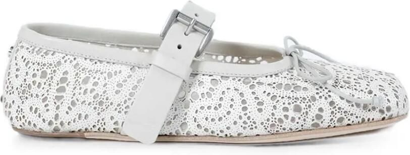 Ann Demeulemeester Ballerina's met gespsluiting en uitgesneden details Wit