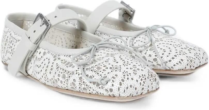 Ann Demeulemeester Ballerina's met gespsluiting en uitgesneden details Wit - Foto 4